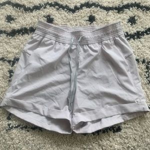 Lululemon grey on the fly shorts size 4